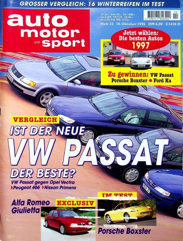 Deckblatt Auto Motor und Sport (22/1996)